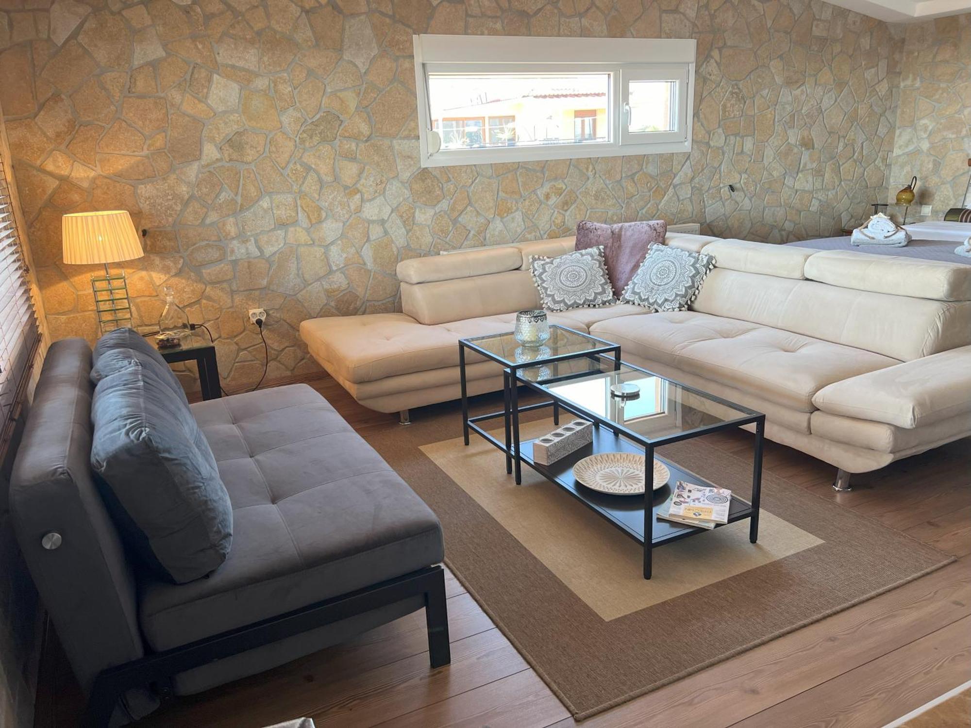 Ferienwohnung Doormat# Wait 'N Sea, Jacuzzi, Luxury Stone House Epanomi Exterior foto