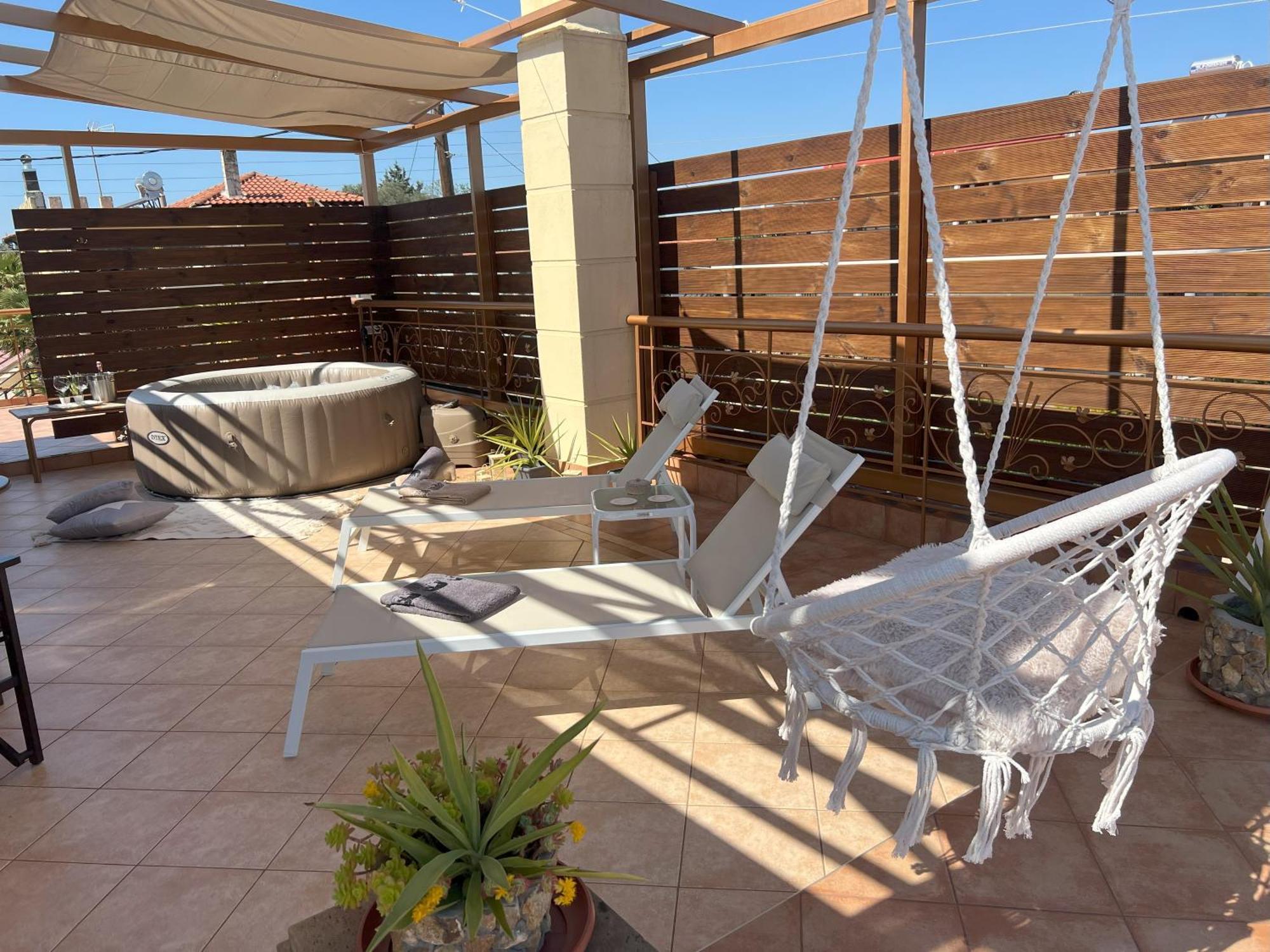 Ferienwohnung Doormat# Wait 'N Sea, Jacuzzi, Luxury Stone House Epanomi Exterior foto